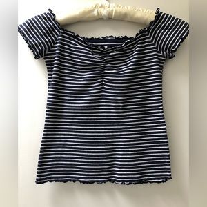 Hollister Ribbed Off the Shoulder Fitted Top